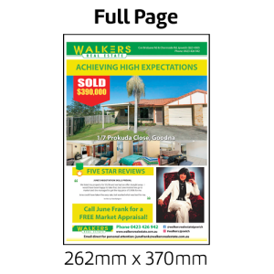 Full Page Vertical - 262mm (w) x 370mm (h)